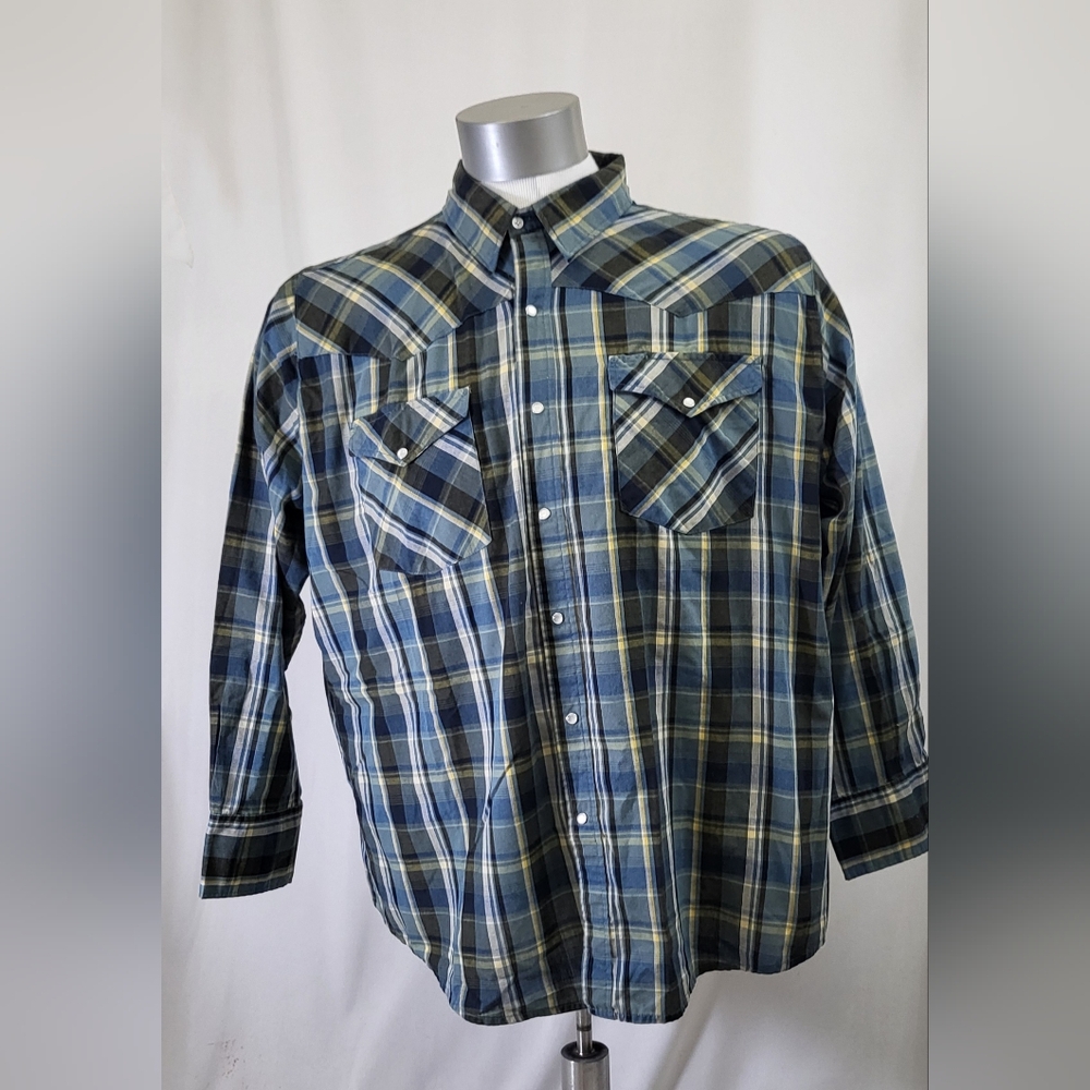 Bit & Bridle Long Sleeve Western Shirt with Snaps Men’s XL
